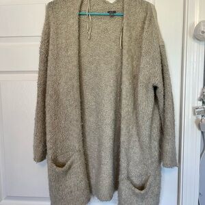 Aerie Taupe Open-Front Cardigan